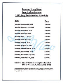 2025 Board Regular Meeting Schedule